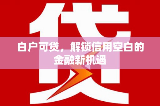 呼伦贝尔白户可贷，解锁信用空白的金融新机遇
