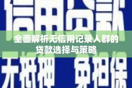 呼伦贝尔全面解析无信用记录人群的贷款选择与策略